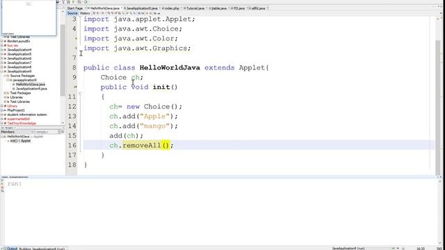 Remove all items from AWT Choice or ComboBox example смотреть онлайн