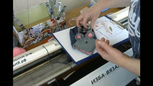 Вязание детские носки-мышки "Обжорка" на вязальной машине Следок №17 часть 2 Машинное вязание следк смотреть онлайн