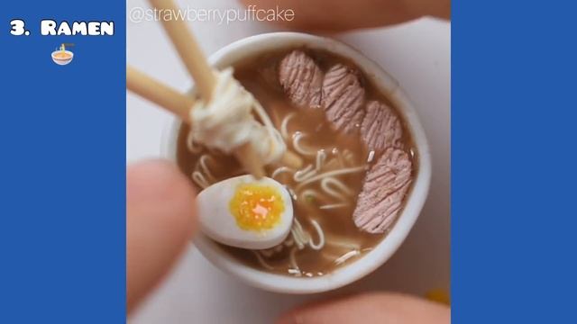 DIY Miniature Art Food For Dollhouse ~ Polymer Clay | Strawberrypuffcake