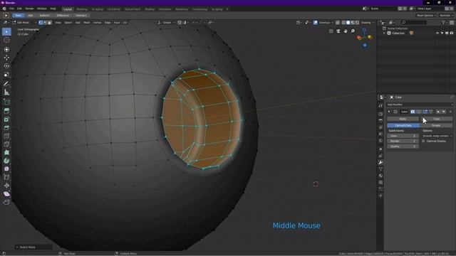 Blender 2 80 Tutorial. Cut A Round Hole On Sphere. смотреть онлайн
