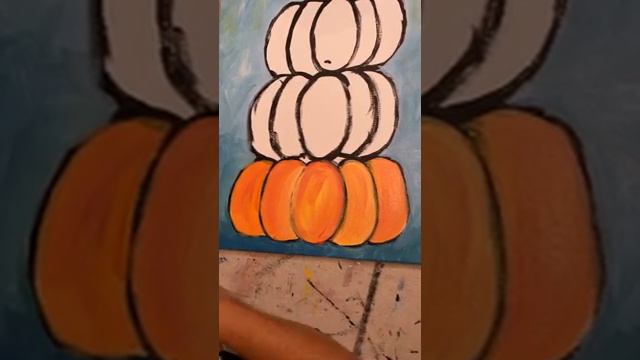 Let's Paint A Stack Of Pumpkins | Acrylic Painting