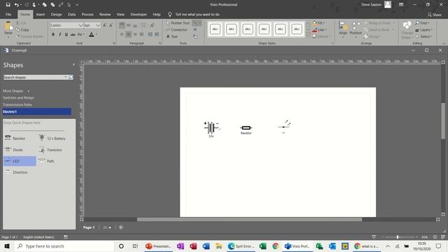 How to create a basic electric circuit in Microsoft Visio смотреть онлайн