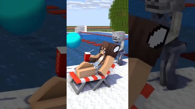 Cute Girl Dance With Enderman and Skeleton Challenge - Monster School Minecraft Animation смотреть онлайн