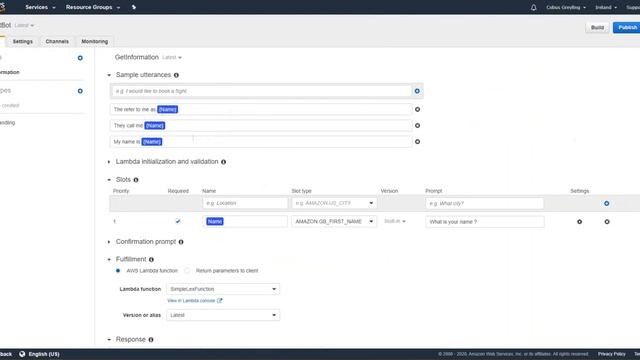 Amazon Lex Chatbot With Lambda Integration