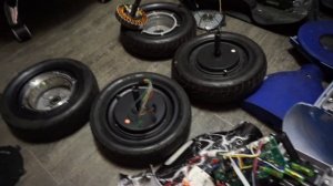 Мотор колесо от гироскутера, сравнение ширины магнитов.