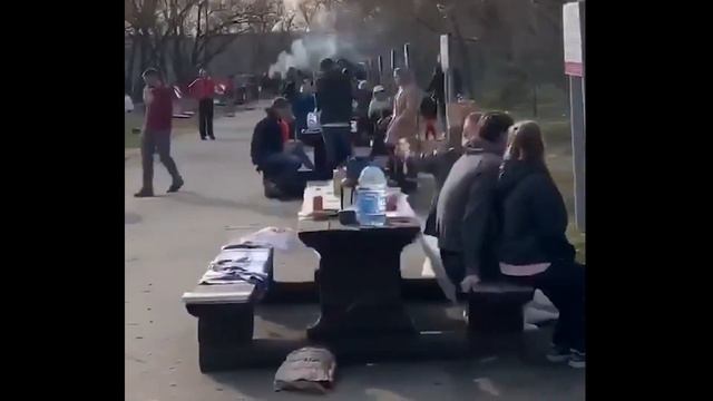 В первый день карантина москвичи весело жарили шашлыки смотреть онлайн