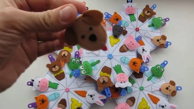 Развивающая игра "Кто что ест?" из фетра с прищепками от 1,5-2-х лет смотреть онлайн