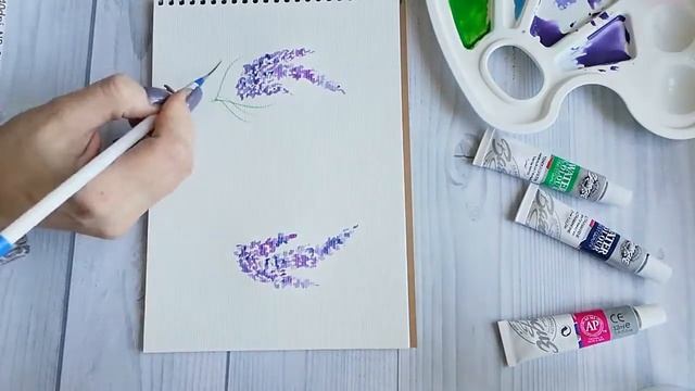 Скетч за 5 минут. Лаванда акварелью. смотреть онлайн