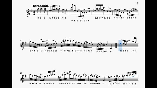 Bach - Suite No. 1 in G major, BWV 1007, Sarabande | Note Sheet Harmonica Solo No 2 (4/6) смотреть онлайн