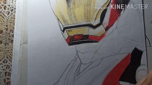 Как нарисовать железного человека.Drawing of iron man смотреть онлайн