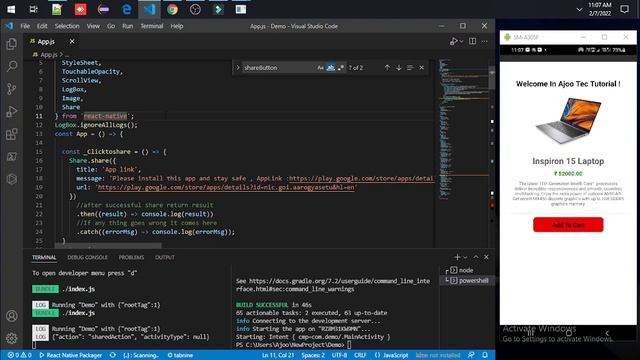 How to social share in react native? || in Hindi смотреть онлайн