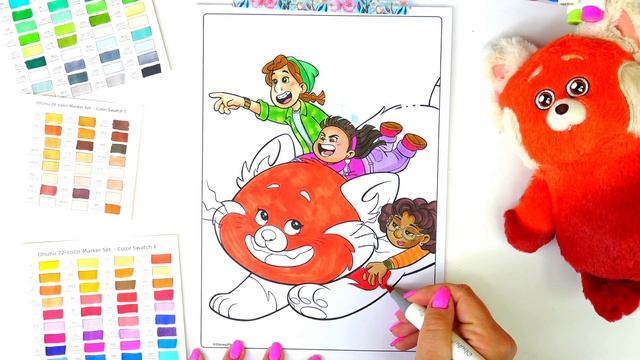 Disney Pixar Turning Red! Coloring Red Panda Mei Lee and Friends смотреть онлайн
