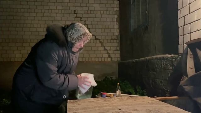 Бабуля, внук, блины