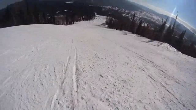 Полный спуск по доллару справа в Шерегеше. Гора Зеленая. Геш 2019. смотреть онлайн