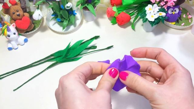 Гвоздики. Идея подарка к 8 марта. Воздушный пластилин. #diy #plastic #поделки #howtomake #flowers смотреть онлайн