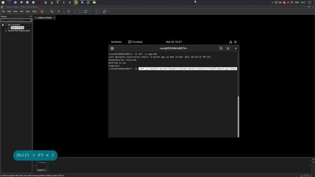 Установка Fedora Workstation 34 Beta 1.3 в качестве гостевой ОС | VMware® Workstation 16 Pro смотреть онлайн