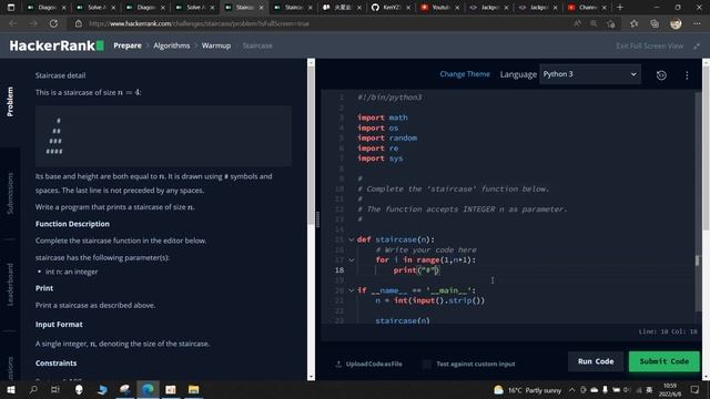Staircase Hacker Rank Solution with Explanation in Python смотреть онлайн