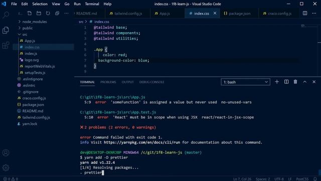 1f8 Learn React Part 2: Eslint + Prettier + CSS Nesting смотреть онлайн
