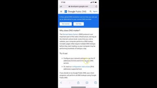 How to Change DNS to Google Public DNS Servers on an iPhone?