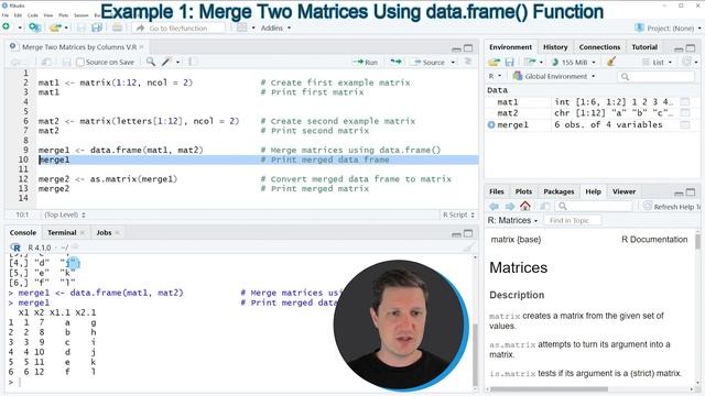 Merge Two Matrices by Columns in R (2 Examples) | Join Matrix Object | data.frame() & as.matrix() смотреть онлайн