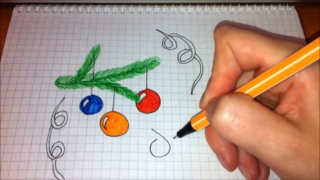 Простые рисунки #154 Скоро Новый год !!! =) смотреть онлайн