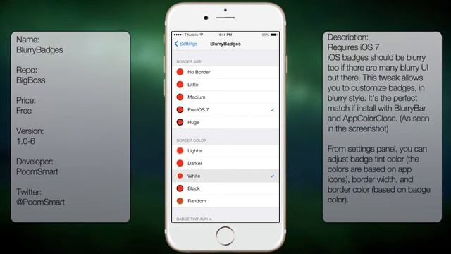 BlurryBadges: Brings Colored Blurs to Application Icon Badges in iOS 7 & 8 смотреть онлайн