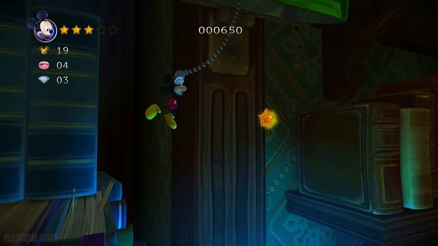 MICKEY MOUSE Castle of Illusion LEVEL 4 - The Library (All Statues, Chili Peppers, Cards) [HD] смотреть онлайн