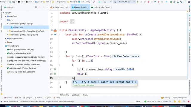 Android Kotlin Flow - flow {} builder block - part 3 in hindi смотреть онлайн