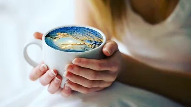 Живое фото (море в чашке) смотреть онлайн