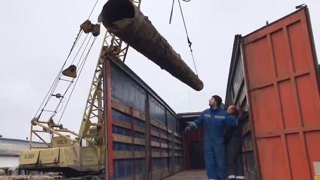 Загрузка Трубы бу 530 мм в фуру Трубокомплект Часть 2 смотреть онлайн