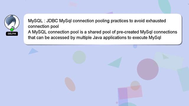 MySQL : JDBC MySql connection pooling practices to avoid exhausted connection pool смотреть онлайн