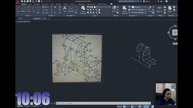 #10 (ISO 5) Isometric AutoCAD practice - ISO | circles смотреть онлайн