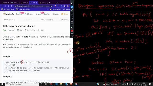 1380 Lucky Numbers in a Matrix | Zero to FAANG Kunal | Assignment Solution | Leetcode смотреть онлайн