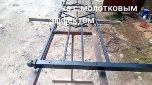 ограда,,Ромбическая,,+лавка.покраска с молотковым эффектом.