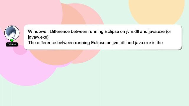 Windows : Difference between running Eclipse on jvm.dll and java.exe (or javaw.exe) смотреть онлайн