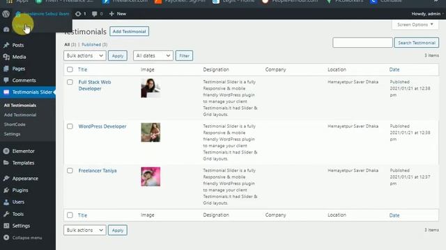 WordPress plugin testimonial slider and showcase by Freelancer Sobuz Islam 2020 смотреть онлайн