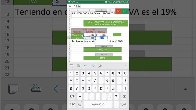 LDD JEJE APRENDE A CALCULAR BASES DE IVA EN EXCEL(LEARN HOW TO CALCULATE VAT BASES IN EXCEL) смотреть онлайн