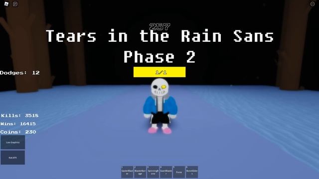 Undertale: Judgement Day Sans Tears in the Rain (Wins 475) SHOWCASE смотреть онлайн