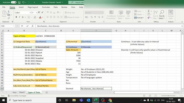 Types of Data Part -2 | Numerical Data | Quantitative Data | Discrete & Continuous Data | смотреть онлайн