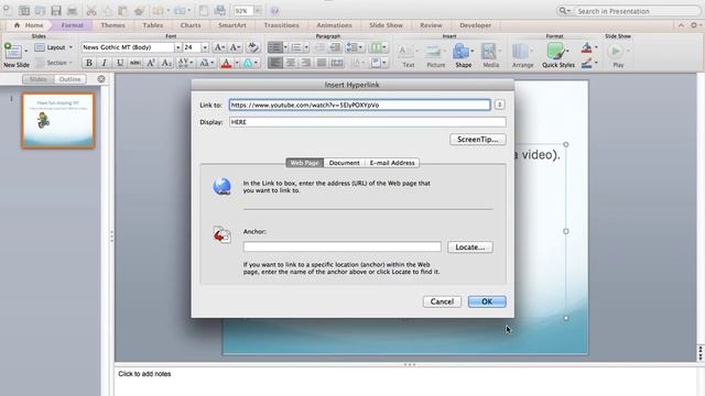 Link a YouTube video in PowerPoint 2011 on Mac смотреть онлайн