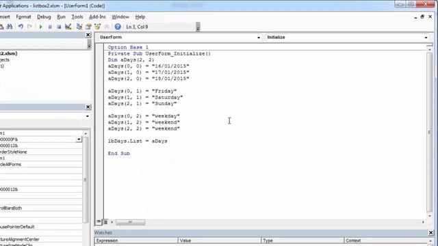 Excel VBA UserForm Listbox Option Base Statement смотреть онлайн