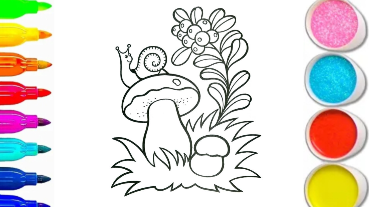 КАК НАРИСОВАТЬ ГРИБ смотреть онлайн