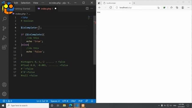 آموزش مقدماتی PHP ورژن 8 _ آشنایی با دیتا تایپ boolean چیست و نکات آن смотреть онлайн