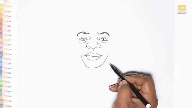 John Lewis outline drawing easy | How to draw John Lewis step by step | Outline drawings | art jana смотреть онлайн