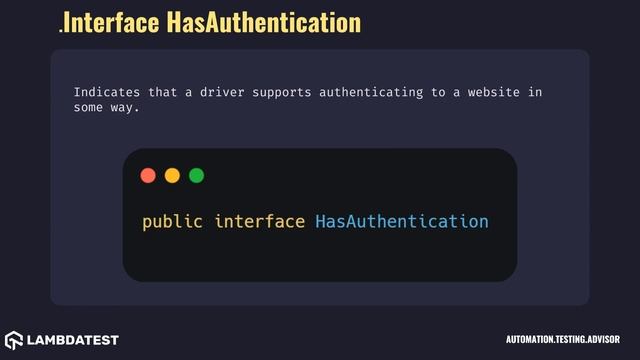 org openqa selenium Interface HasAuthentication with example смотреть онлайн