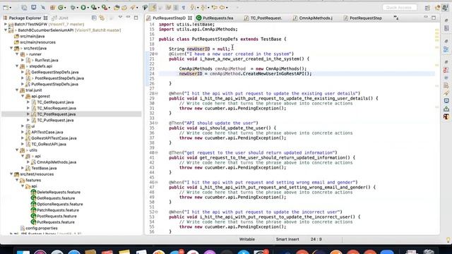 Batch 8 API automation using Rest Assured and Cucumber-Put Test cases-Part18 смотреть онлайн