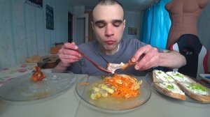 МУКБАНГ ПЕЛЬМЕНИ / КАРТОШКА / КУРИЦА ЖАРЕНАЯ / СПАРЖА / БУТЕРБРОДЫ/ ОБЖОР/ EATING Mukbang ASMR АСМР