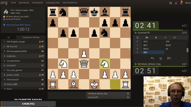 Элитная Superblitz Арена (3+0) 31.10.20 смотреть онлайн