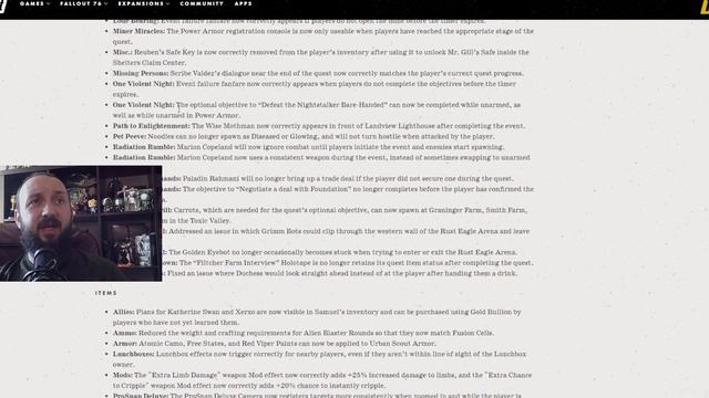 Fallout 76 The PITT Update Patch notes смотреть онлайн