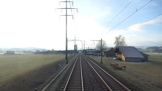 Путешествие на поезде через Альпы из Базеля в Бриг (через Швейцарию) смотреть онлайн